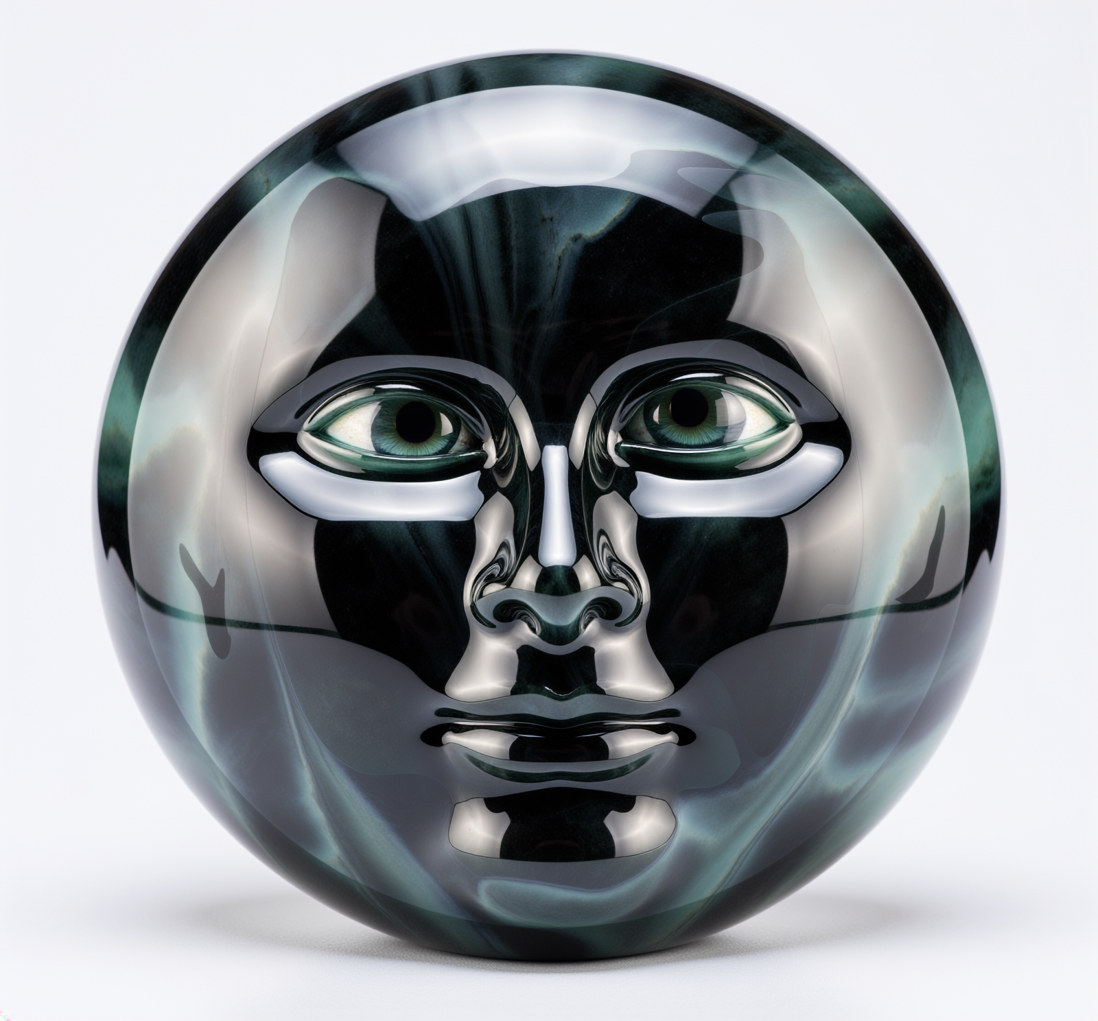 Firefly_polished obsidian sculpture of T 634131 meZ